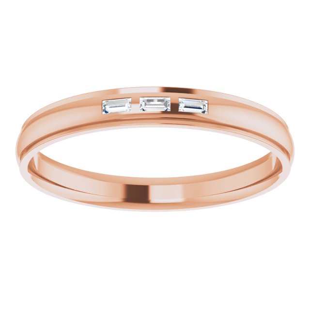 1/8 CTW Natural Diamond Band, 6 mm, Accented Stepped-Edge Comfort-Fit