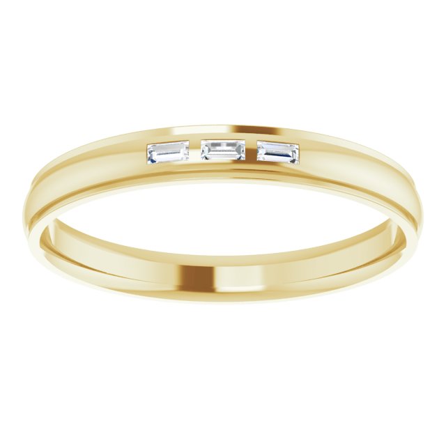 1/8 CTW Lab-Grown Diamond Band, 4 mm, Accented Stepped-Edge Comfort-Fit