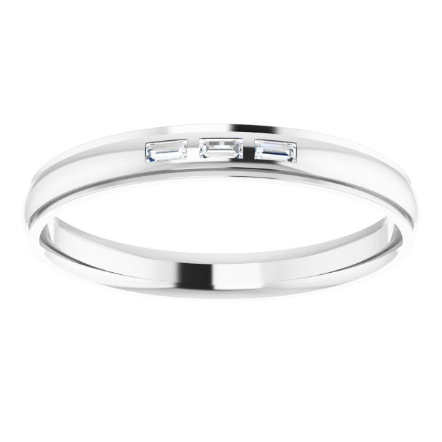 1/8 CTW Lab-Grown Diamond Band, 4 mm, Accented Stepped-Edge Comfort-Fit