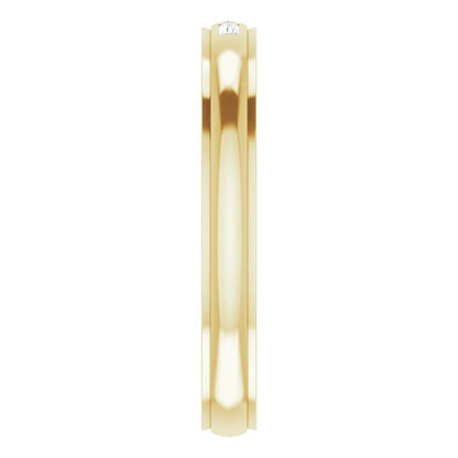 1/8 CTW Lab-Grown Diamond Band, 4 mm, Accented Stepped-Edge Comfort-Fit