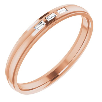 1/8 CTW Lab-Grown Diamond Band, 4 mm, Accented Stepped-Edge Comfort-Fit