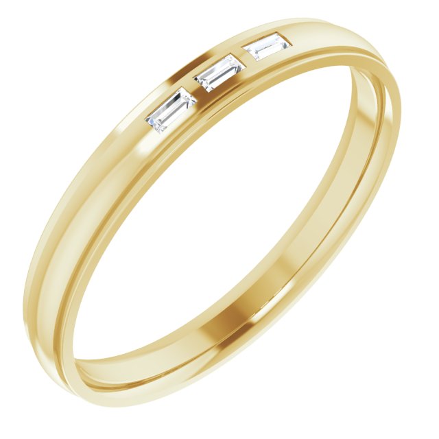 1/8 CTW Lab-Grown Diamond Band, 4 mm, Accented Stepped-Edge Comfort-Fit