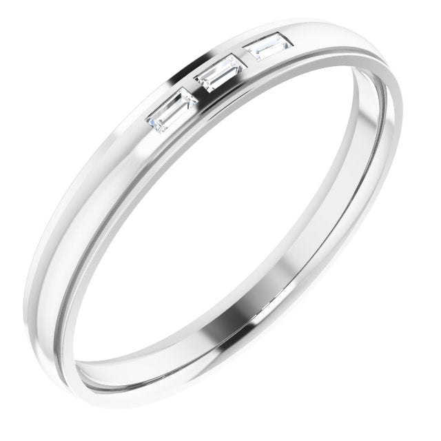 1/8 CTW Lab-Grown Diamond Band, 4 mm, Accented Stepped-Edge Comfort-Fit