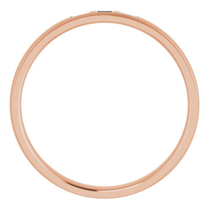 1/8 CTW Lab-Grown Diamond Band, 4 mm, Accented Stepped-Edge Comfort-Fit