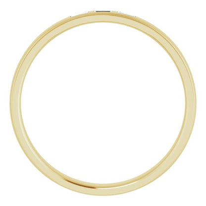 1/8 CTW Lab-Grown Diamond Band, 4 mm, Accented Stepped-Edge Comfort-Fit