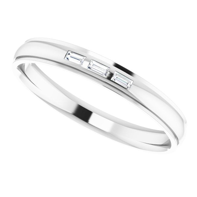 1/8 CTW Lab-Grown Diamond Band, 4 mm, Accented Stepped-Edge Comfort-Fit