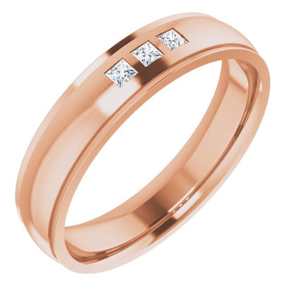 1/5 CTW Lab-Grown Diamond Band, 6 mm, Accented Stepped-Edge Comfort-Fit