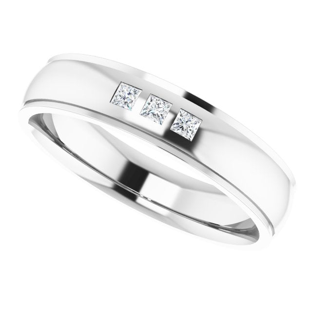 1/5 CTW Natural Diamond Band, 6 mm, Style 2