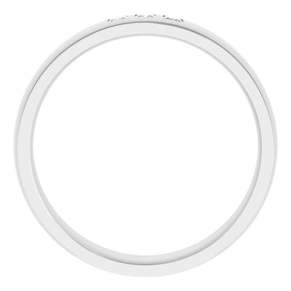 1/5 CTW Lab-Grown Diamond Band, 6 mm, Accented Stepped-Edge Comfort-Fit