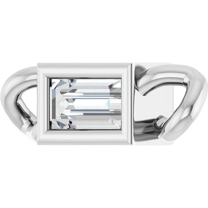 .06 CT Natural Diamond Bezel-Set Link, 2.5 mm x 8.1 mm