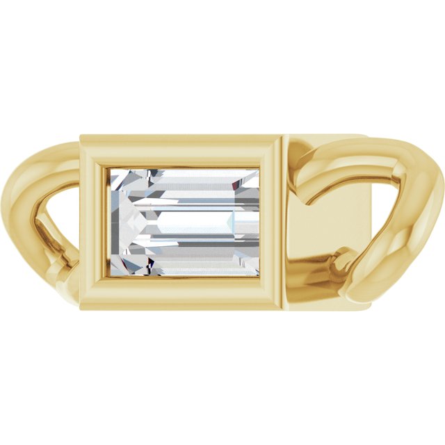 .06 CT Natural Diamond Bezel-Set Link, 2.5 mm x 8.1 mm