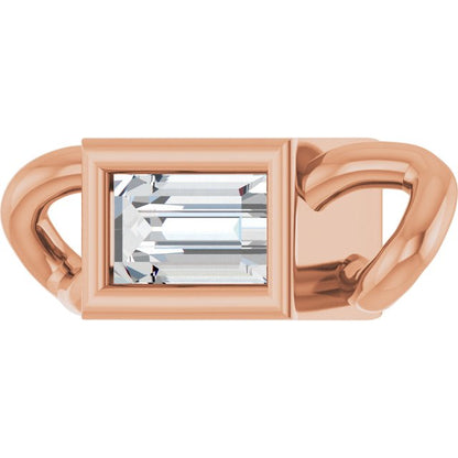 14K Rose Gold .06 CT Lab Grown Diamond Bezel-Set Lin6