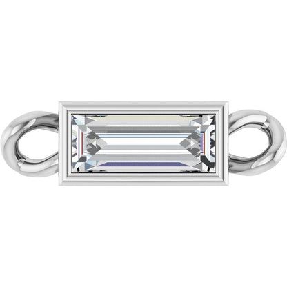 1/6 CT Natural Diamond Bezel-Set Link, 3 mm x 10.1 mm