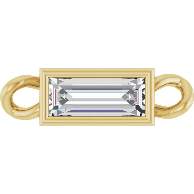 1/6 CT Natural Diamond Bezel-Set Link, 3 mm x 10.1 mm