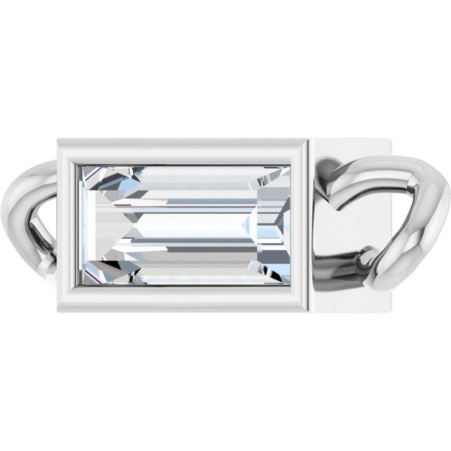 1/6 CT Natural Diamond Bezel-Set Link, 3 mm x 10.1 mm