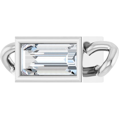 1/6 CT Natural Diamond Bezel-Set Link, 3 mm x 10.1 mm