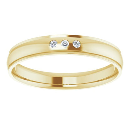 .08 CTW Natural Diamond Band, 5 mm, Accented Stepped-Edge Comfort-Fit