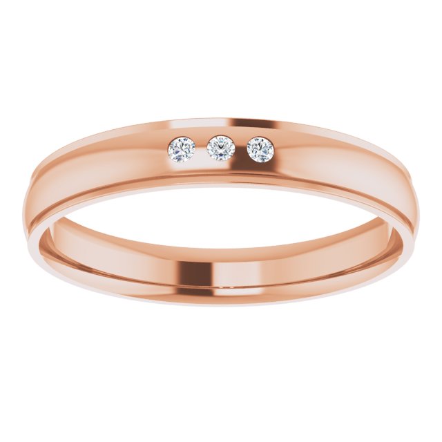 .08 CTW Natural Diamond Band, 5 mm, Accented Stepped-Edge Comfort-Fit