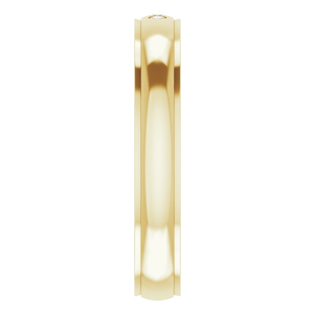 .08 CTW Natural Diamond Band, 5 mm, Accented Stepped-Edge Comfort-Fit