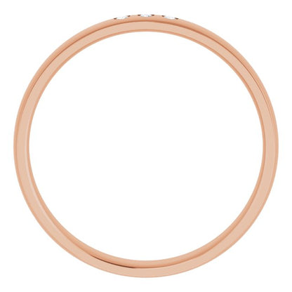 .08 CTW Natural Diamond Band, 5 mm, Accented Stepped-Edge Comfort-Fit