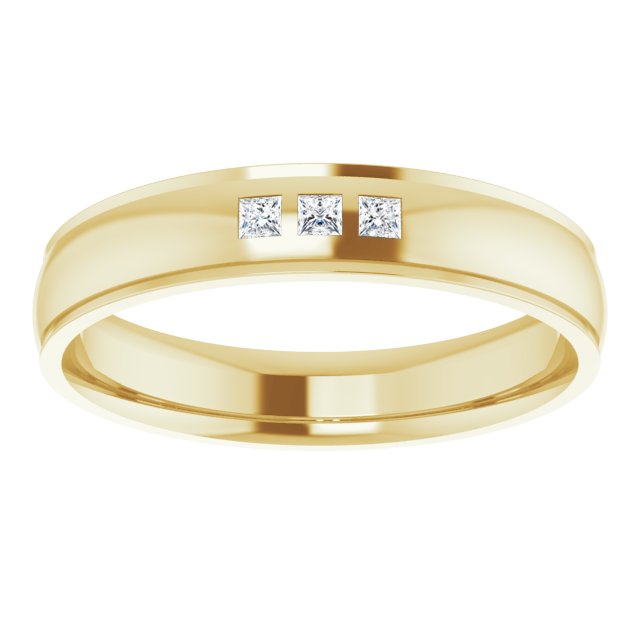 1/5 CTW Lab-Grown Diamond Band, 6 mm, Accented Stepped-Edge Comfort-Fit