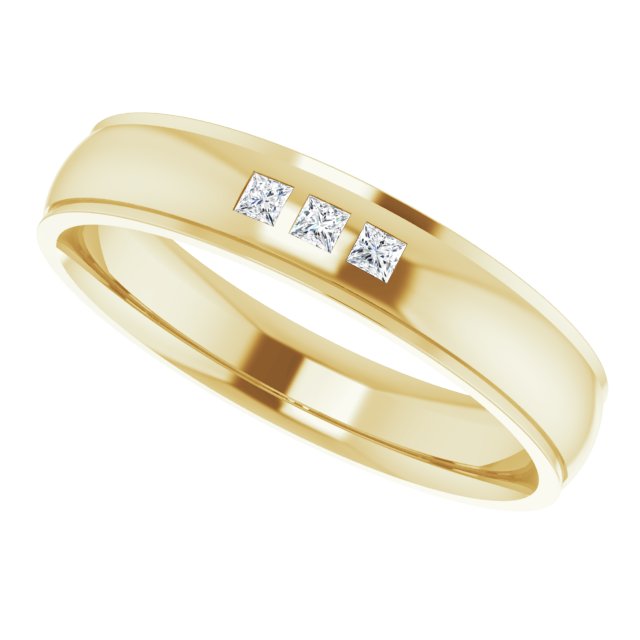 1/5 CTW Lab-Grown Diamond Band, 6 mm, Accented Stepped-Edge Comfort-Fit