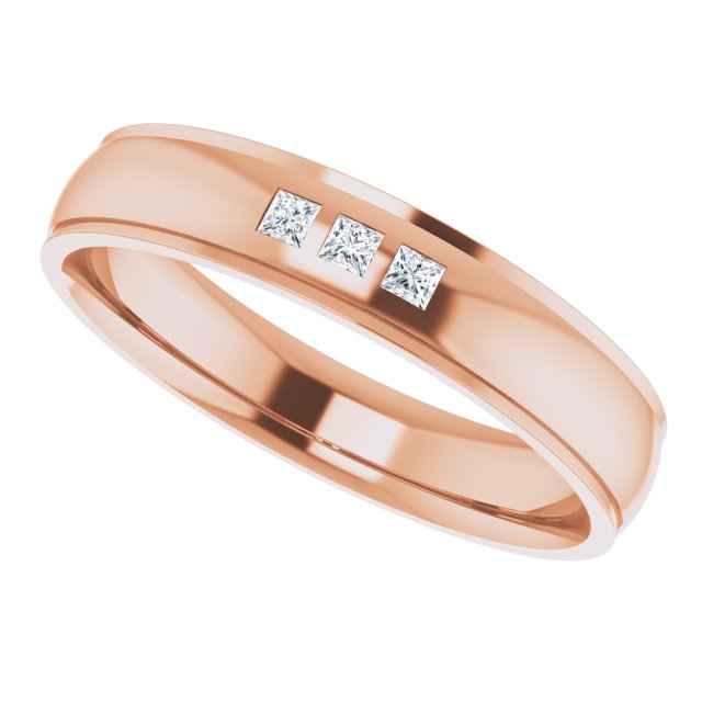 1/5 CTW Lab-Grown Diamond Band, 6 mm, Accented Stepped-Edge Comfort-Fit