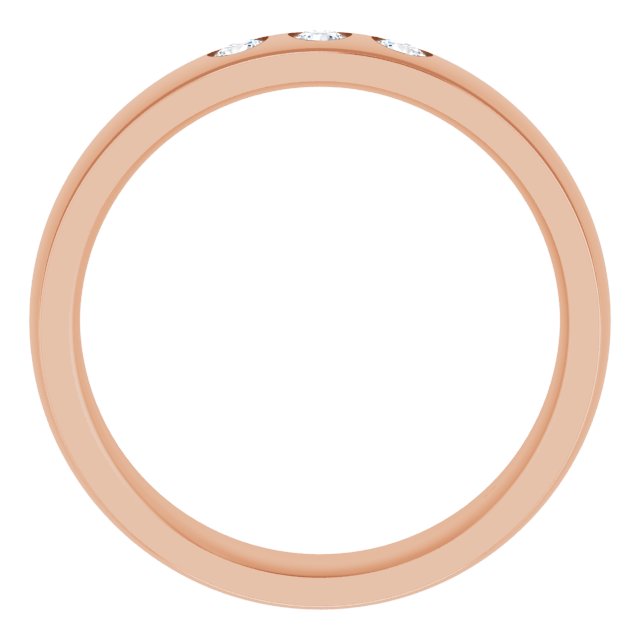 1/4 CTW Lab-Grown Diamond Band, 6 mm, Accented Stepped-Edge Comfort-Fit