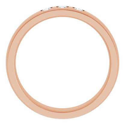 1/4 CTW Lab-Grown Diamond Band, 6 mm, Accented Stepped-Edge Comfort-Fit