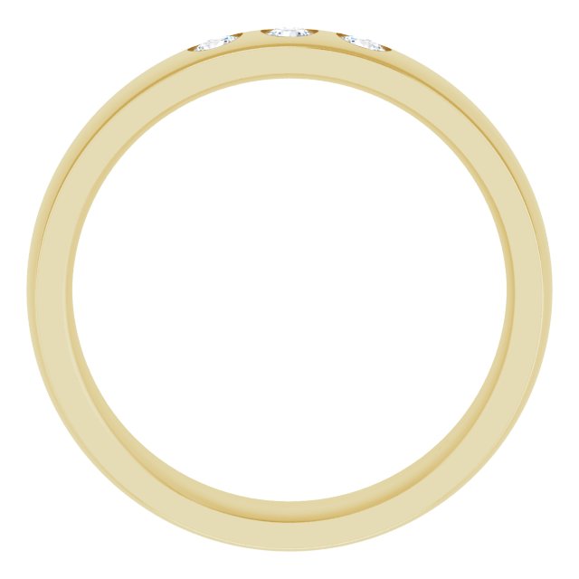 1/4 CTW Lab-Grown Diamond Band, 6 mm, Accented Stepped-Edge Comfort-Fit