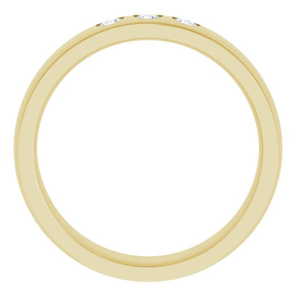 1/4 CTW Lab-Grown Diamond Band, 6 mm, Accented Stepped-Edge Comfort-Fit