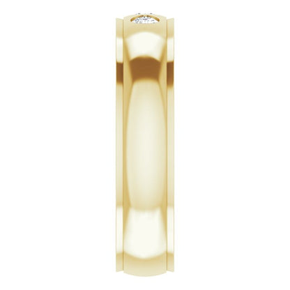 1/4 CTW Natural Diamond Band, 6 mm, Accented Stepped-Edge Comfort-Fit