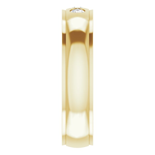1/4 CTW Lab-Grown Diamond Band, 6 mm, Accented Stepped-Edge Comfort-Fit