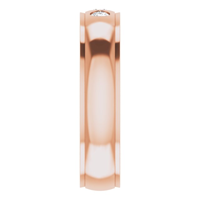 1/4 CTW Lab-Grown Diamond Band, 6 mm, Accented Stepped-Edge Comfort-Fit