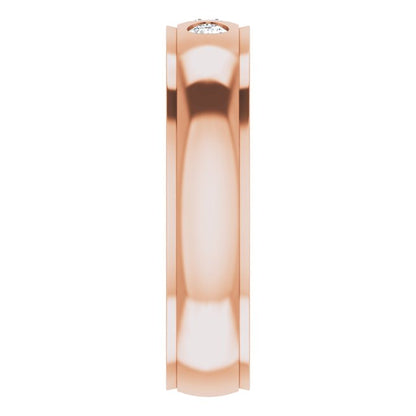 1/4 CTW Lab-Grown Diamond Band, 6 mm, Accented Stepped-Edge Comfort-Fit