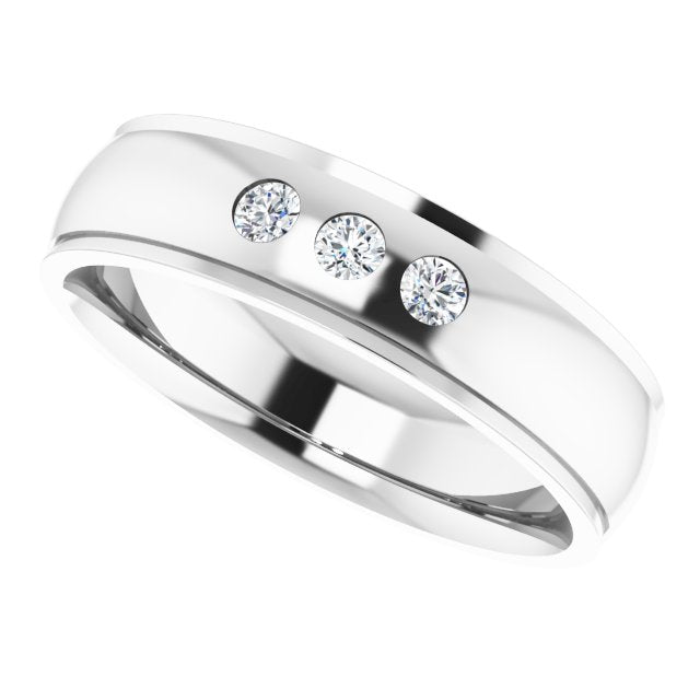 1/5 CTW Natural Diamond Band, 6 mm, Style 3