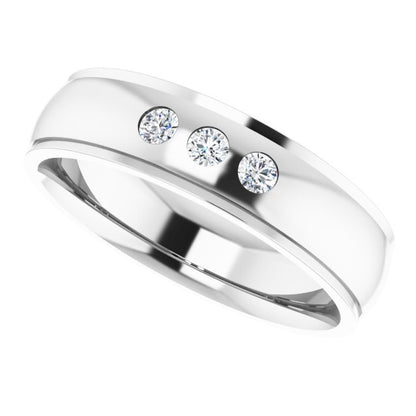 1/5 CTW Natural Diamond Band, 6 mm, Style 3