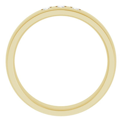 1/5 CTW Natural Diamond Band, 6 mm, Accented Stepped-Edge Comfort-Fit