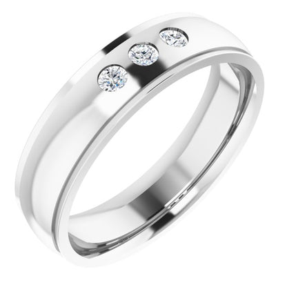 1/5 CTW Natural Diamond Band, 6 mm, Style 3