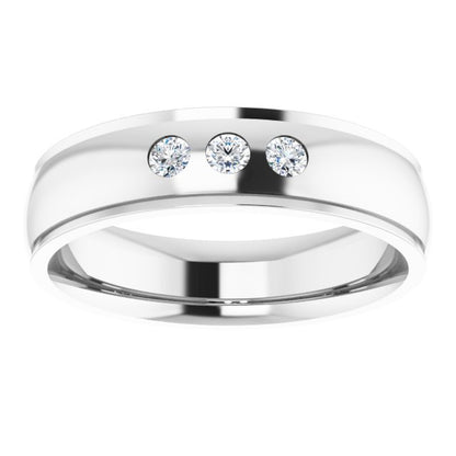 1/5 CTW Natural Diamond Band, 6 mm, Style 3