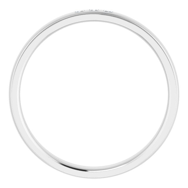 .06 CTW Natural Diamond Band, 4 mm, Accented Stepped-Edge Comfort-Fit