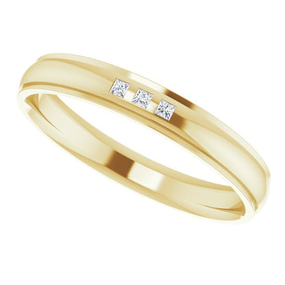 .06 CTW Lab-Grown Diamond Band, 4 mm, Accented Stepped-Edge Comfort-Fit