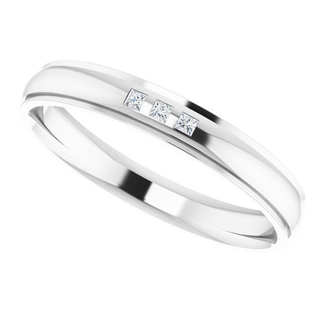 .06 CTW Lab-Grown Diamond Band, 4 mm, Accented Stepped-Edge Comfort-Fit