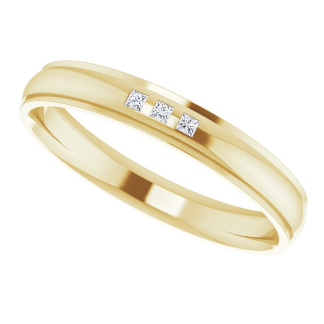 .06 CTW Natural Diamond Band, 4 mm, Accented Stepped-Edge Comfort-Fit