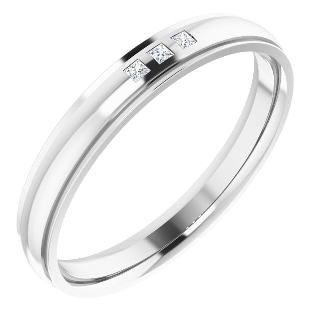 .06 CTW Lab-Grown Diamond Band, 4 mm, Accented Stepped-Edge Comfort-Fit