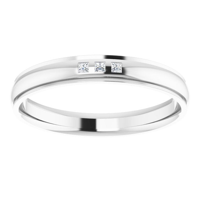 .06 CTW Natural Diamond Band, 4 mm, Accented Stepped-Edge Comfort-Fit