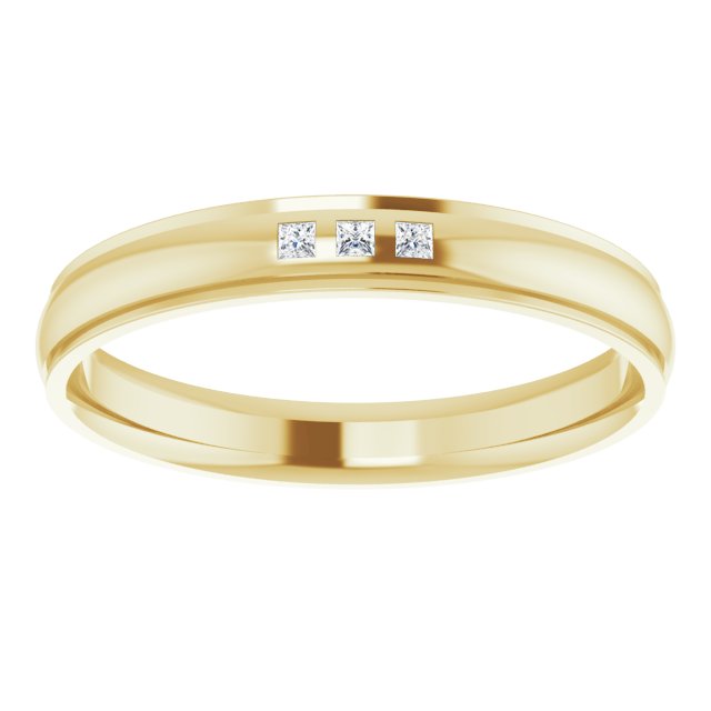 .06 CTW Lab-Grown Diamond Band, 4 mm, Accented Stepped-Edge Comfort-Fit