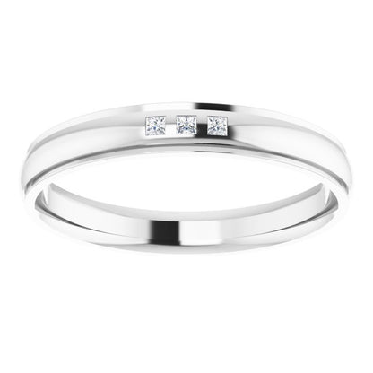 .06 CTW Lab-Grown Diamond Band, 4 mm, Accented Stepped-Edge Comfort-Fit