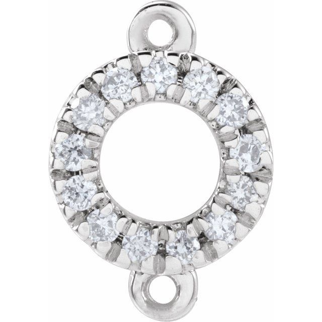14K White Gold .04 CTW Natural Diamond Link