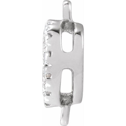 14K White Gold .04 CTW Natural Diamond Link
